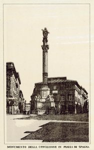 Roma: Monumento de la Concepción en la Plaza de España de Italian School