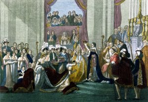 El emperador sagrado Napoleón I y la coronación de la emperatriz Josefina en Nuestra Señora el 2 de diciembre de Italian School
