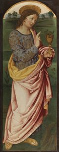 San Juan Evangelista, c.1470-90 (temple sobre tabla) de Italian School
