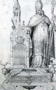 San Wolfgang de Regensburg (c.934-994) (grabado) de Italian School