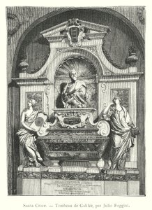 Santa Croce, Tumba de Galileo, por Julio Foggini de Italian School