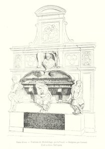 Santa Croce, Tumba de Miguel Ángel, por Vasari, Escultura por Lorenzi, Cioli y Giov Dell