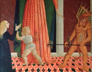 Santa Maria del Soccorso o María Auxiliadora Detalle de un demonio Pintura de la escuela florentina del siglo XV Florencia Chiesa di Santo Spirito de Italian School
