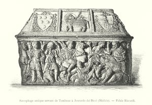 Sarcófago antiguo que sirve de tumba a Averardo dei Bicci, Médicis, Palacio Riccardi de Italian School