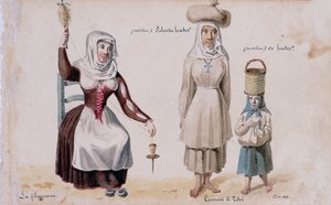 Trajes sardos de Tissi, impresión ms. 257, Colección Cominotti