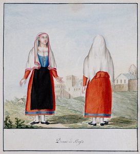 Trajes sardos de Bosa, impreso ms.258, Colección Luzzetti de Italian School