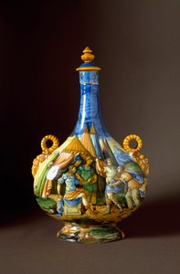Escenas de las Metamorfosis de Ovidio. Jarra de cerámica producida en Urbino en el taller Fontana, Italia. Siglo XVI. Florencia, Museo Nazionale del Bargello de Italian School