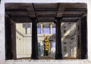 Diseño de escenografía para "Poliuto", Teatro Comunale, Faenza, 1857