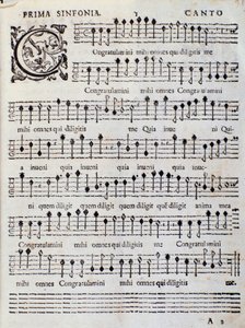 Partitura del Concierto 5 en Canzoni alla francese por Adriano Banchieri de Italian School