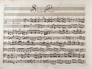 Página de partitura para "Sonata para violín y bajo continuo" de Giuseppe Tartini de Italian School