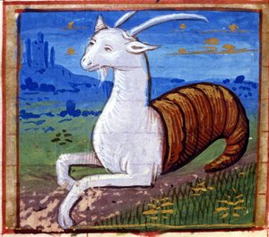 Signo de Capricornio. Horóscopo italiano, mediados del siglo XV.