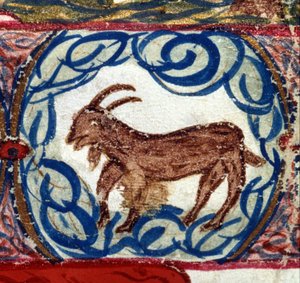 Signo de Capricornio. Horóscopo italiano de mediados del siglo XV.