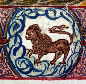 Signo del león. Horóscopo italiano de mediados del siglo XV. de Italian School