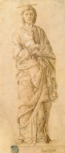 San Juan Evangelista, atribuido a Giovanni Bellini (c.1430-1516) o a Andrea Mantegna (1430-1516) (pluma y tinta sobre papel) de Italian School