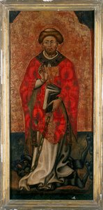 San Felipe pisando un demonio, pintura sobre madera del siglo XV