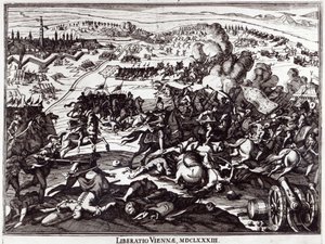 El sitio de Viena de 1683 de Italian School