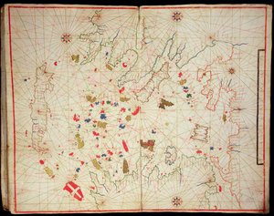 El Mar Egeo, de un atlas náutico, 1646