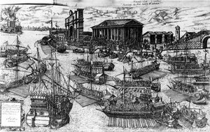 La Llegada de Enrique III de Francia al Lido de Venecia el 8 de julio de 1574, 1591 de Italian School