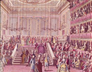 El baile en el Teatro San Benoit en Venecia el 22 de enero de 1782, finales del siglo XVIII