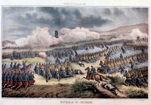 La batalla de Solferino, 24/06/1859 de Italian School