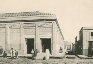 El edificio de Eumachia como era (grabado) de Italian School