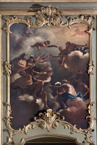 El Consejo de los Dioses: Zeus en el Olimpo rodeado de divinidades. Pintura de la Escuela Italiana (siglo XVIII) de Italian School