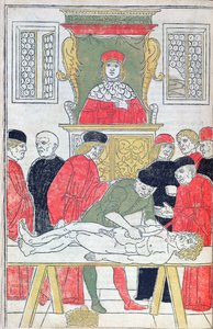 La disección, ilustración del "Fasciculus Medicinae" de Johannes de Ketham (d.c.1490) 1493 (xilografía) de Italian School
