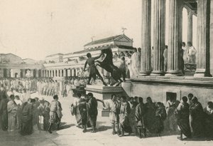 Las elecciones en el Foro Civil (grabado)