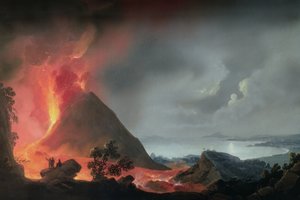 La erupción del Vesubio en 1810 de Italian School