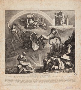 La caída de Napoleón - Caricatura de la caída de Italia, 1814 de Italian School