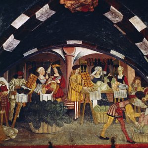 El verdulero (fresco) de Italian School