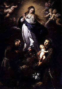 La Inmaculada Concepción, flanqueada por San Francisco y San Antonio de Italian School