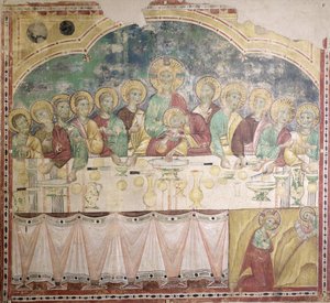 La Última Cena y la Agonía en el Jardín, c.1300 de Italian School