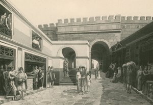 La Puerta Marina como era (grabado) de Italian School