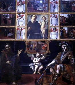 Los milagros de San Antonio, con San Francisco y San Miguel de Italian School