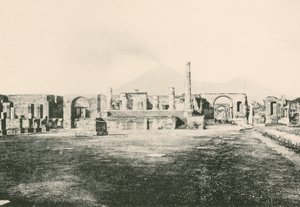 El Templo de Júpiter en el Foro Civil como es (grabado) de Italian School