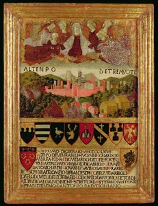La Virgen protege a Siena del terremoto de 1466 de Italian School