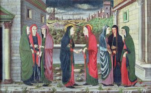 La Visitación (compartimento de una predela), Véneto, c.1480 de Italian School