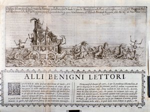 El carro alegórico. De las Crónicas que describen las celebraciones organizadas en Mantua por el príncipe de Gonzaga de Italian School