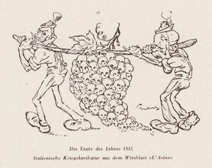 La cosecha del año 1915 (litografía) de Italian School