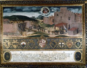 Los habitantes de Siena destruyeron la fortaleza construida por los españoles de Carlos V. 1552 de Italian School
