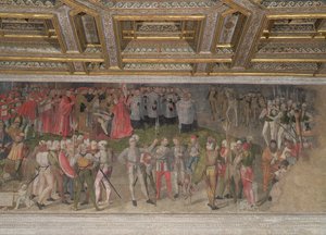 El juramento de fidelidad al primer capitán Luigi Gonzaga en 1328 (fresco)
