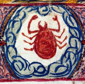 El signo de Cáncer. Horóscopo italiano de mediados del siglo XV.