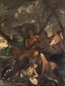 La Alimentación de Baco, Mito de Orfeo de Italian School