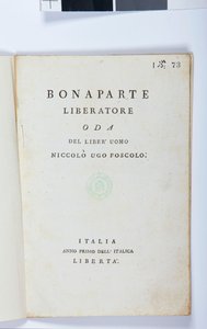 Página de título de Bonaparte Liberatore por Niccolo Ugo Foscolo, edición original, 1797 de Italian School