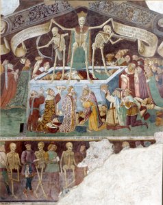Triunfo de la muerte y danzas de la muerte. Detalle (después de la restauración) de Italian School