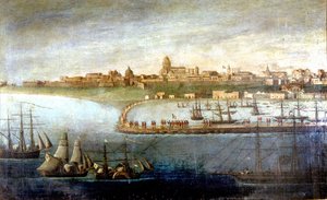Unificación de Italia: expedición de los Mil o Camisas Rojas liderada por Giuseppe Garibaldi (1807-1882). El desembarco en Marsala, Sicilia. Pintura anónima. Milán Museo del Risorgimento de Italian School