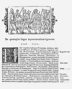 Variedad de lenguas, ilustración de Historia de Gentibus Septentrionalibus de Olaus Magnus (1490-1558), publicada en Roma, 1555 de Italian School
