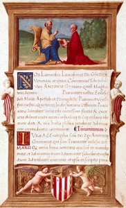 Venecia: Comisión del Dogo Antonio Grimani (1434-1523), Procurador de San Marcos. Página de manuscrito del siglo XVI. Venecia, Museo Correr de Italian School