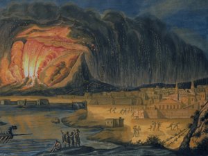 Erupción del Vesubio cerca de Nápoles, c.1815 de Italian School